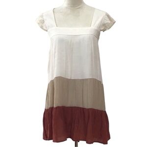Mine Tiered Colorblock Mini Sundress/ Top Size Large NEW